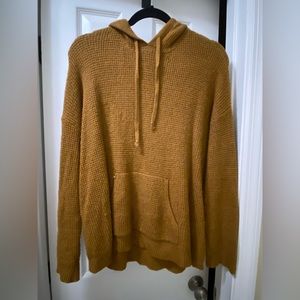 Aerie mustard color waffle hoodie